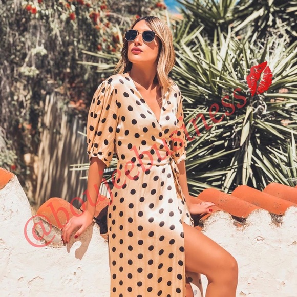 ZARA Polka Dot Wrap Dress - Picture 8 of 8
